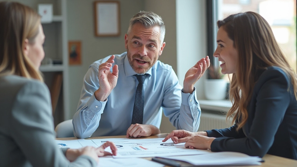 Professionell ekonomisk rådgivare presenterar sparstrategier med diagram på whiteboard