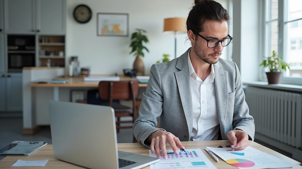 Närbild av utgiftsspårningsdiagram och grafer på en datorskärm